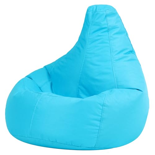 Bean Bag Bazaar Dalton Outdoor Kids Bean Bag Chair, Aqua, Kids Garden Chair with Water Resistant Fabric, Bean bag with Filling Included, Gaming Beanbag for Bedroom, Playroom, Garden