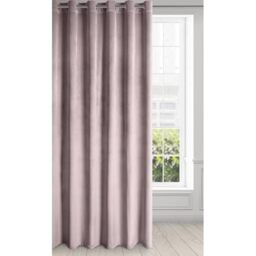 Eurofirany Velvet Super Soft Curtain with Eyelets - 1 Panel, Room Darkening Window Treartment, Drapes for Bedroom, Kitchen, Living Room, W84 x L98, Light Pink