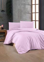Nuit Des Rêves 100% Cotton Ranforce Single Quilt Cover Set, Lilac, 135 x 200 cm, Soft & Breathable, Includes 1 Pillowcase 80 x 80 cm, Perfect for Cosy Bedrooms