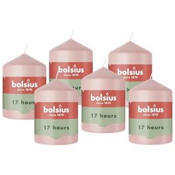 Bolsius - Essentials - Pillar Candle - Light Pink - 3,1” - Length Burning Time 17 Hours - Unscented - Natural Plant Wax - Without Palm Oil