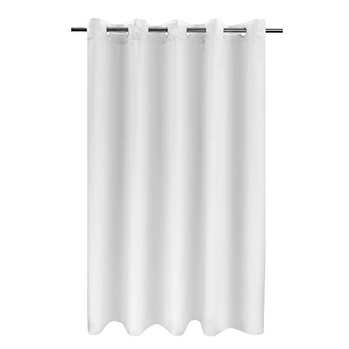 River Dream Fabric Shower Curtain No Hooks Needed - TPU Water Proof & No Required Liner, 3-in-1 Hotel Shower Curtain for Bathroom, 2 Bottom Magnets & Waterproof, White, 71x74