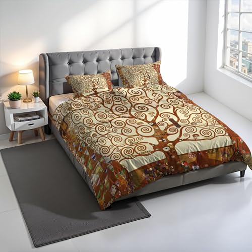 SD48 Digital Print Duvet Cover Set, 100% Cotton, Made in Italy, Double Bed Duvet Cover Set 250 x 200 cm+2 Pillowcases 50 x 80 cm