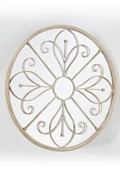 Large Metal Rustic Circular Window Garden Mirror Summer Orchid 90 X 90cm