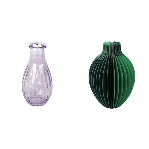 Talking Tables Lilac Glass Bud Vase for flowers, s & Talking Tables Grüne Wabenpapier-Vase mit Glasfläs Table Decor Bundle