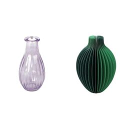 Talking Tables Lilac Glass Bud Vase for flowers, s & Talking Tables Grüne Wabenpapier-Vase mit Glasfläs Table Decor Bundle