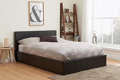 Birlea Berlin Ottoman Storage Bed, Faux Leather, Brown, King