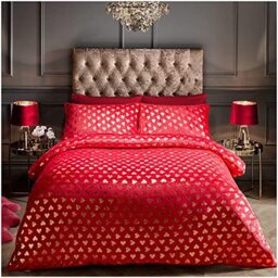 Gaveno Cavailia Luxurious Super Soft Warm Cosy Heart FOIL Duvet Cover Bedding Set, 100% Polyester Deep, King