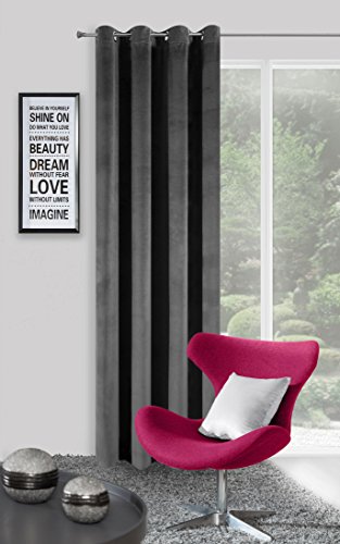 EuroF Irany Modern Vorhange Curtain Polyester 140 x 250 x 1 cm, Polyester, grey, 140 x 250 x 1 cm
