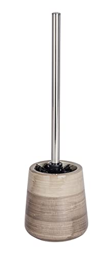 WENKO Toilet Brush and Holder Pottery of Ceramic in Sand-Beige, 12.5 x 12.5 x 39.5 cm