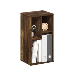 Furinno DALY Book Shelf, 3-Cube Bookshelf, Cube Storage Organizer Bookcase with Irregular Compartments, 23.9 x 29.7 x 54.1 cm, for Living Room, Bedroom, Home Office, Amber Pine