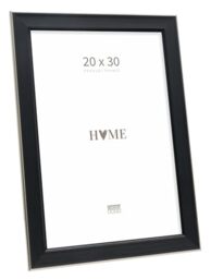 Deknudt Frames - classic photo frame for 20 x 30 cm photo - black with silver bevel - for photos, posters or posters - S244E2 - to stand or hang