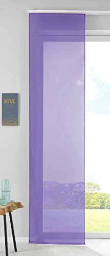 Gardinenbox 85589N Sliding Curtain Panel Curtain Voile 245 x 60 cm Purple Complete with Panel Weight Bar
