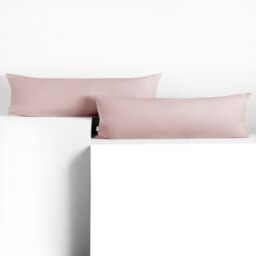 DecoKing Set of 2 Pillowcases 40 x 145 cm, Jersey Knit, 100% Combed Cotton, zip closure, color Lilac, Amber
