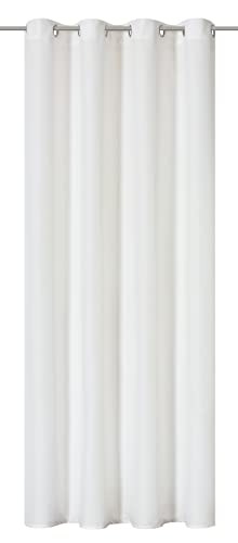 Elbersdrucke Lino 00 Eyelet Curtain White Opaque 255 x 140 cm 201425 Curtain for Living Room Bedroom Kitchen Hallway Children's Room