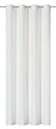 Elbersdrucke Lino 00 Eyelet Curtain White Opaque 255 x 140 cm 201425 Curtain for Living Room Bedroom Kitchen Hallway Children's Room
