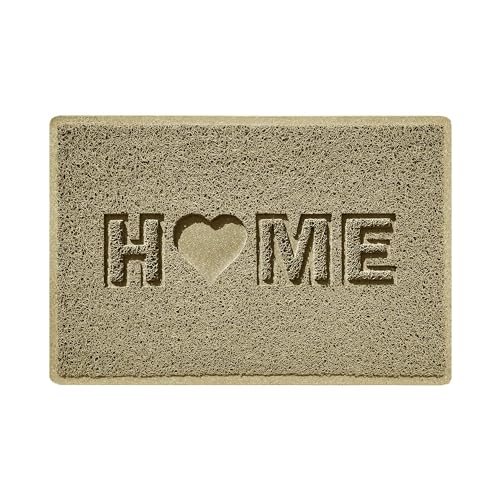 Nicoman LOVE at HOME Doormat 60x40cm - Honesty Beige|Heavy Duty Non-Slip|Indoor/Outdoor|Entrance Barrier Dirt-Trapper Floor Mat|Home Patio Garden Conservatory Door Mat|Home Heart