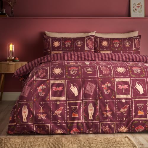 Catherine Lansfield Enchanted Witchcraft Double Duvet Cover Set Plum