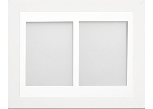 Frame Company Watson White Multi-Aperture Photo Frame with Mount, 16x12 for 9x7 (x2) * Choice of Frame Colour and Mount Design* NEW