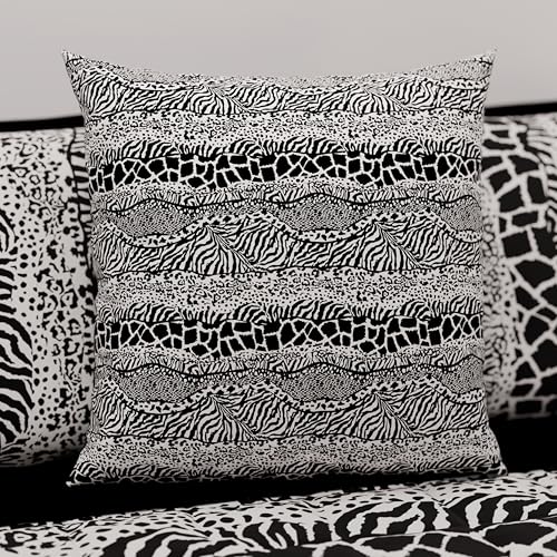 PETTI Artigiani Italiani - Pair of Pillow Cases 40 x 40 cm in Microfibre, Cushions for Bedroom Furniture, Sofa, Living Room, Set of 2 Cushion Covers, Animal Pillow Case, Black, 100% Made in Italy