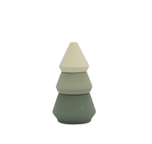 Paddywax Holiday Candles Cypress & Fir Stacked Tree-Shaped Luxury Scented Candle Set, 453g, Green