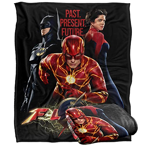 FLASH The Blanket, 152 x 127 cm Batman Supergirl Team Silky Touch Super Soft Throw Blanket