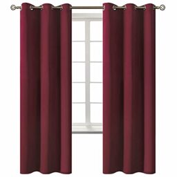 BGment Blackout Curtains for Bedroom - Grommet Thermal Insulated Room Darkening Curtains for Living Room, Set of 2 Panels (42 x 72 Inch, Burgundy)