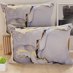 PETTI Artigiani Italiani - Pair of Pillow Cases 40 x 80 cm in Microfibre, Cushions for Bedroom Furniture, Sofa, Living Room, Set of 2 Cushion Covers, Grey Marble Pillowcase, 100% Made in Italy