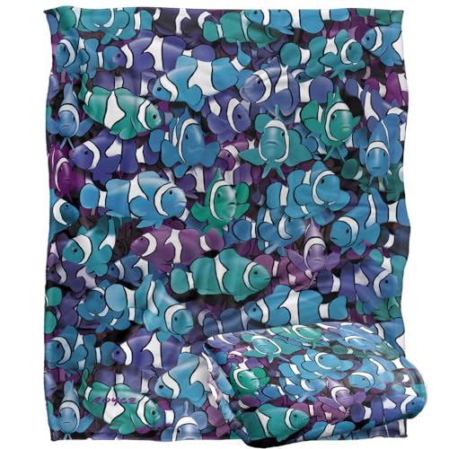 Jq Licensing - Royce Mcclure Grape Clown Fish Pattern Silky Touch Super Soft Throw Blanket 152 X 127 Cm