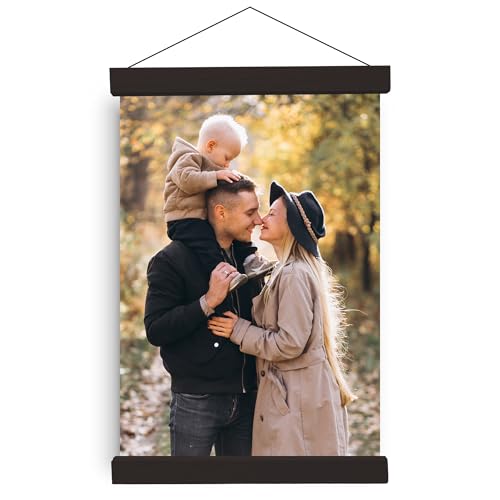 "Poster Frame Frames, Magnetic Black Wooden Poster Hangers Hanger Hanging Kit for Canvas Artwork Art Print (Black, 20"" - 51 cm, Hangers 1 Pack)"