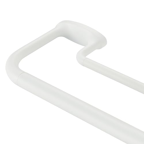 Mayrhyme, 28-56 Inch Double Curtain Rod Wrap Around Window Curtain Rod Inner Junction Front and Rear 1.5cm Adjustable with Aluminium Finials and Brackets Matt White