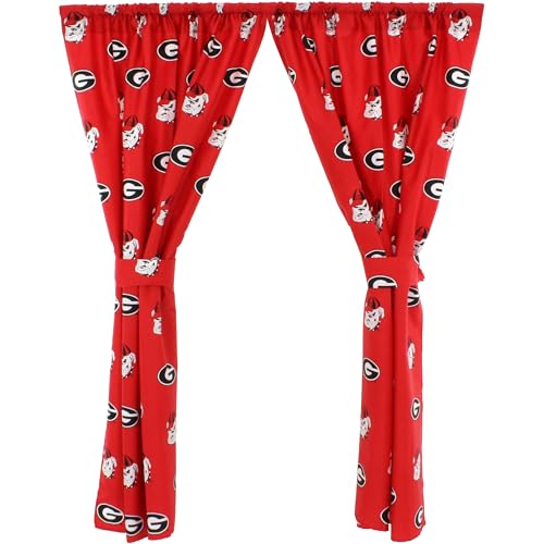 College Covers Curtains, Polyester, Georgia Bulldogs, 42 in x 63 in