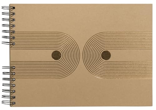 Exacompta - Ref 16749E - 1 x Graphik Spiral Bound Photo Album - 150 Photos - 50 Black Pages - Format 32 x 22 cm - Cardboard Cover Covered with Black Kraft Paper