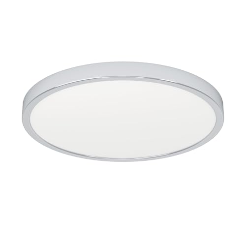 Eglo Connect.z Smart-Home LED Bathroom Ceiling Light Fueva 6-Z, Ø 38.9 cm, ZigBee, Matter, app & Voice Control Alexa, Warm-Cold White, RGB, dimmable lamp, Chrome, IP44