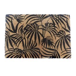 Relaxdays Coconut Doormat, Palm Leaves, 60x40 cm, Non-Slip, Weatherproof, Indoor & Outdoor, Natural