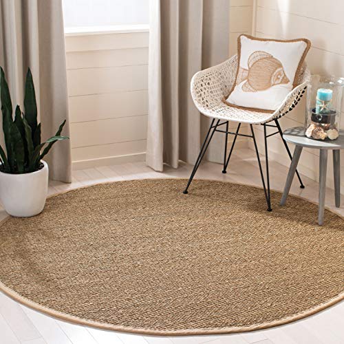 Safavieh Natural Fiber Rug for Living Room, Dining Room, Bedroom - Natural Fiber Collection, Short Pile, in Natural and Beige, 201 X 201 cm