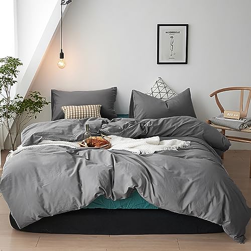 Cottonight Grey Comforter Set California King Dark Gray Bedding Comforter Set Cal King Size Charcoal Grey Blanket Quilts Lightweight 3PCS Gray Bedding Comforter Sets