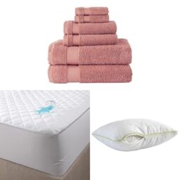 BERIBO Serenity Towel Set with Pillow & Mattress Protector (Single, Canyon Clay)