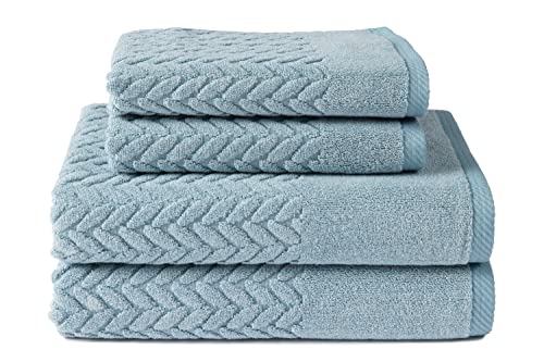 Texere Organic Cotton Jacquard Bath Towels (Light Gray, 6) Popular for Women
