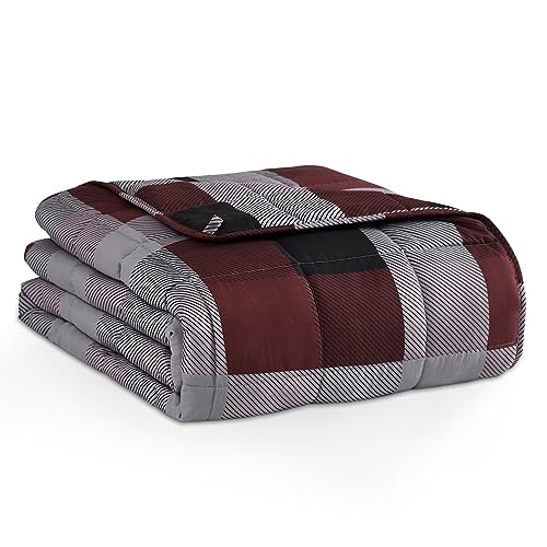 "L'AGRATY Weighted Blanket - 60""x80"" 15lbs Cooling Breathable Heavy Blanket Microfiber Material with Glass Beads Big Blanket for Adult All-season Summer Fall Winter Soft Thick Comfort Blanket"