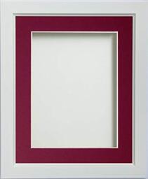 Frame Company Ainsworth Range White 12x12 inch Picture Photo Frame with Plum Mount for Image 8x8 inch * Choice of Sizes* Fitted with Real Glass