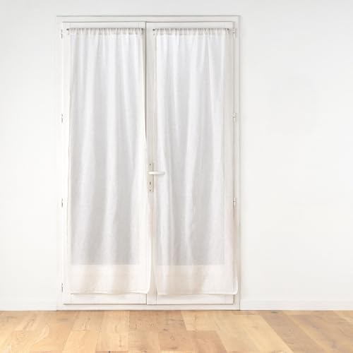 Douceur d'Intérieur, 2 x 70 x 240cm Norin Linen Look Woven Straight Curtain Pole