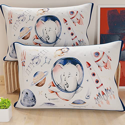 PETTI Artigiani Italiani - Bed Pillowcases, Set of 2 Pillow Covers 50x70 cm, Cushion Cover in Hypoallergenic Microfibre, Made in Italy, Kids 02 Pattern