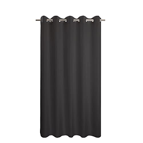"River Dream Extra Long No Hook Black Shower Curtain or Liner Soft Microfiber - 84"" Length Fabric Shower Curtain Liner Set, Machine Washable & Water Repellent, Black, 71x86"