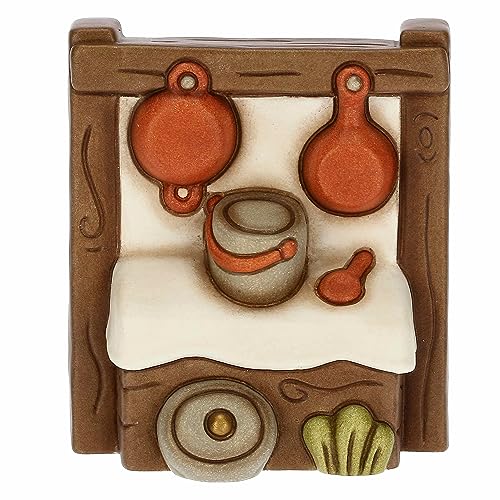 THUN - Ceramic Pot Counter Decorated by Hand, Classic Nativity Line, Christmas Home Decorations, 8 x 4.3 x 9.2 cm h