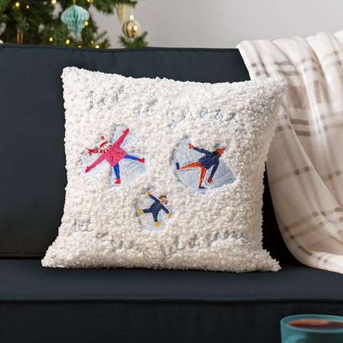 furn. Christmas Together Snow Angels Boucle Polyester Filled Cushion