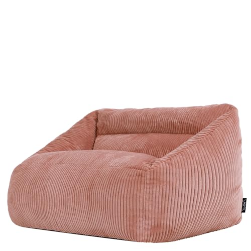 icon Cecilia Kids Cord Bean Bag Sofa with Filling, 2 Seater, Pink