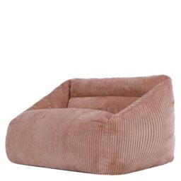 icon Cecilia Kids Cord Bean Bag Sofa with Filling, 2 Seater, Pink - Made in the UK, Kids Beanbag, Soft Corduroy Fabric, Kids Sofa for Playroom or Bedroom