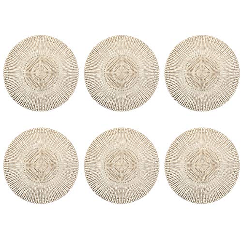 Zeller 'Cut Out' Set Of 6 Pvc Place Mat, Round, Gold