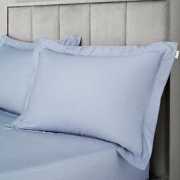 Bianca 400 Thread Count Cotton Sateen Oxford Pillowcase Pair Blue