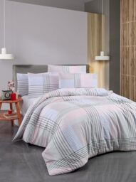 Nuit Des Rêves Double Quilt Cover Set (200 x 200 cm), 65% Cotton/35% Polyester, 2 Pillowcases (80 x 80 cm) - Machine Washable, 127 Thread Count, Stylish Colours
